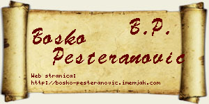 Boško Pešteranović vizit kartica